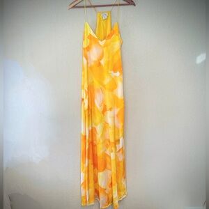 Nicole Miller Vibrant Yellow and Orange Maxi Dress